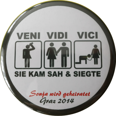 VENI VIDI VICI Badge black